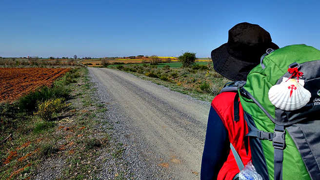 O caminho de Santiago de Compostela.